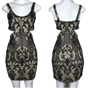 Lovers + Friends Dress Sz M NEW Black Lace Overlay Sleeveless Cocktail Party NWT